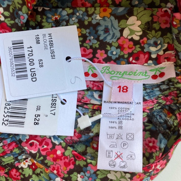 NWT BONPOINT Liberty Print Girls Top Blouse 18M - Picture 4 of 4